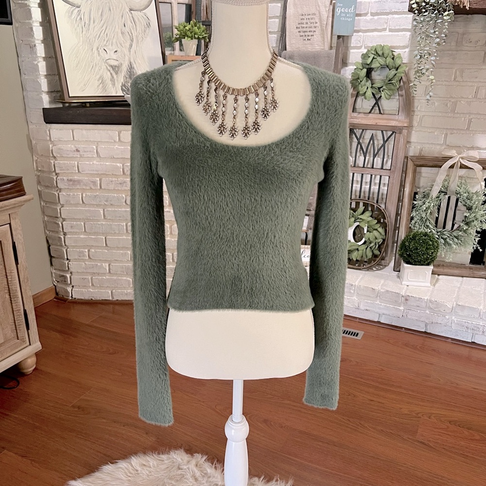 Aeropostale Sage Green Teddy Sweater